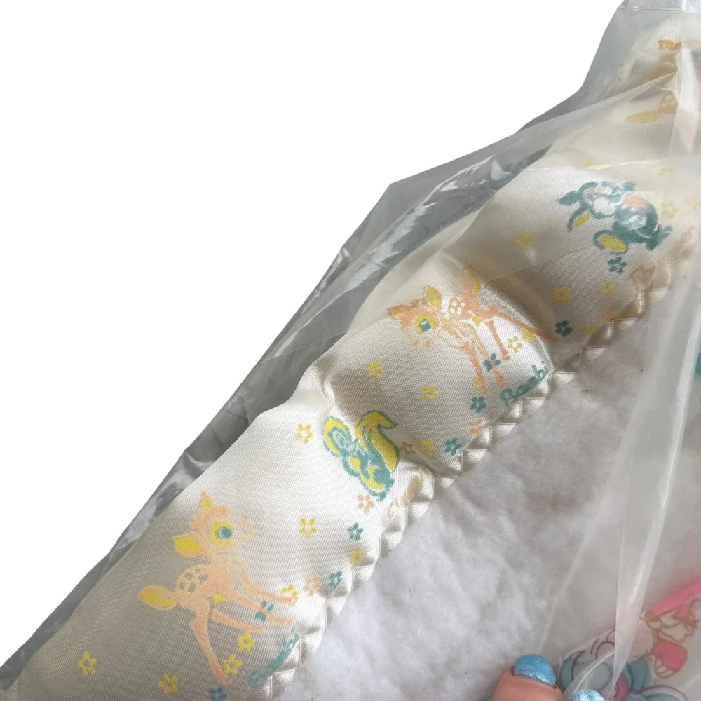 Vintage Walt Disney Bambi Baby Blanket Triboro NOS Satin Trim Nursery 1960s/70s